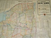 Official New York State Map Showing Counties, Townships, Cities, Villages, Post Office, Steam and Electric Railways